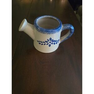 Loomco Blue Floral Stoneware Mini Watering Can Decorative Pitcher Farmhouse 4"